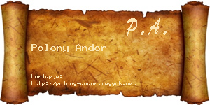Polony Andor névjegykártya